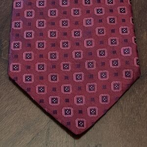 Vintage Murano Burgundy Hand Made 100% Silk Men’s Neck Tie Made In USA